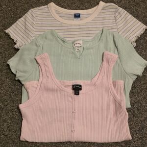 Girl Ribbed Tee & Tank Set 10/12 Girls L